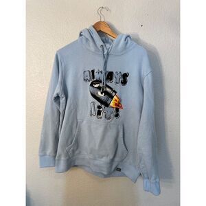 DENIMiCITY Always Lit Embroidered Long‎ Sleeve Hoodie Super Mario Men's Large